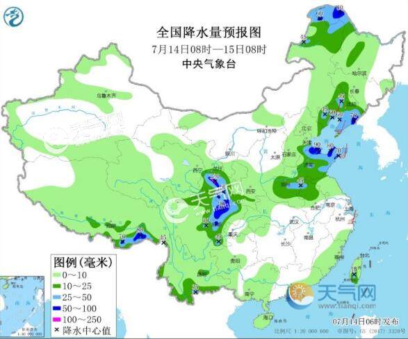 北方降雨减弱四川依旧有大暴雨 浙江江西等地气温普遍30℃以上